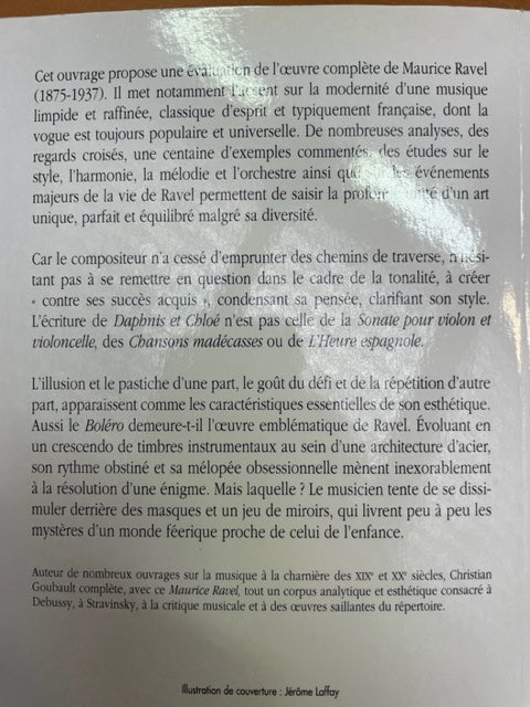 Christian Goubault Maurice Ravel, le jardin féérique-3000 partitions, livres et vinyles d'occasion en vente sur notre site internet gastonmusicclub.fr Gaston Music Store