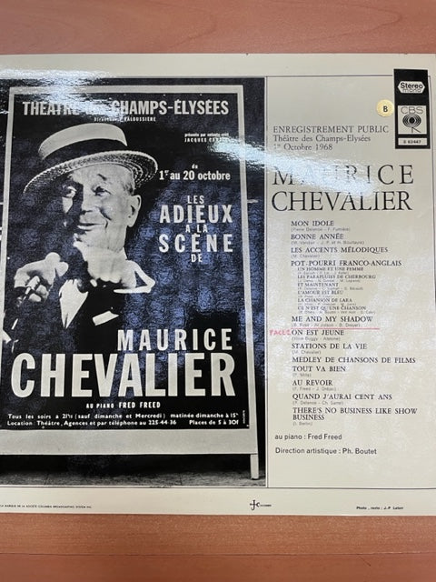 Vinyle 33 tours Maurice Chevalier -3000 partitions, livres et vinyles d'occasion en vente sur notre site internet gastonmusicclub.fr Gaston Music Store