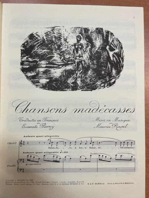Maurice Ravel Chansons madécasses - Editions pour voix moyenne et piano