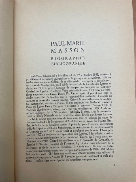 Mélanges d'histoire et d'esthétique musicales offerts à Paul-Marie Masson en deux volumes -3000 partitions, livres et vinyles d'occasion en vente sur notre site internet gastonmusicclub.fr Gaston Music Store