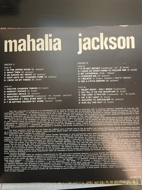 Coffret 2 Vinyles Mahalia Jackson Memorial -3000 partitions, livres et vinyles d'occasion en vente sur notre site internet gastonmusicclub.fr Gaston Music Store