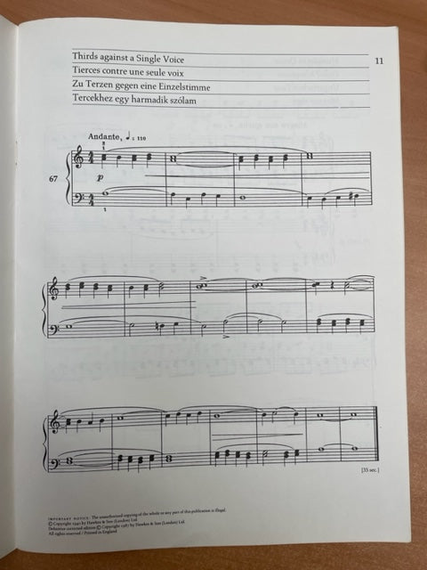 Bela Bartok Mikrokosmos volume 3: 67-96 progressives piano pieces