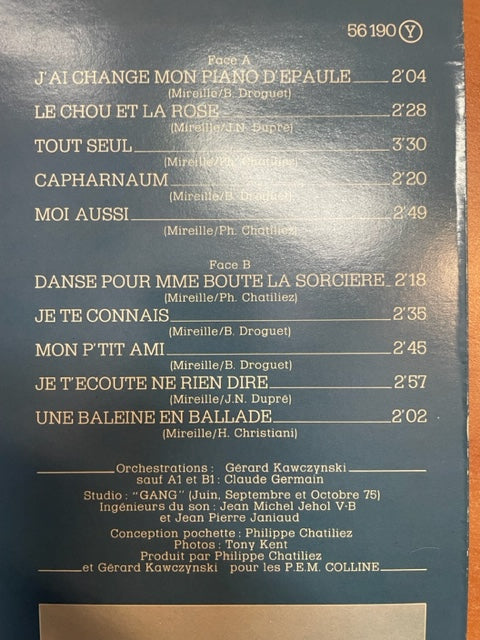 Vinyle Mireille aujourd'hui- 3000 partitions, livres et vinyles d'occasion en vente sur notre site internet gastonmusicclub.fr Gaston Music Store
