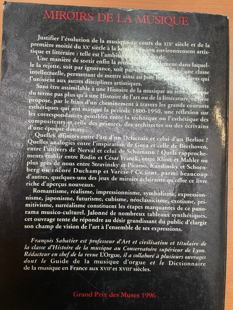 François Sabatier Miroirs de la musique 1800-1950-3000 partitions, livres et vinyles d'occasion en vente sur notre site internet gastonmusicclub.fr Gaston Music Store