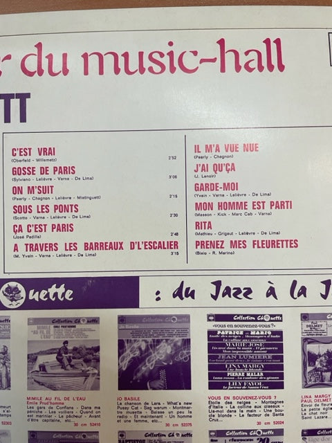 Vinyle L'âge d'or du music-hall: Mistinguett-3000 partitions, livres et vinyles d'occasion en vente sur notre site internet gastonmusicclub.fr Gaston Music Store