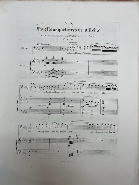 Halévy Les Mousquetaires de la Reine, opéra-comique en 3 actes réduction piano voix - 3000 partitions, livres et vinyles d'occasion en vente sur notre site internet gastonmusicclub.fr Gaston Music Stor