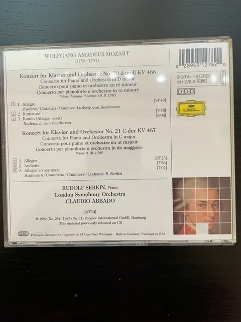 CD Mozart Concertos pour piano n° 20 et 21 London Symphony Orchestra
