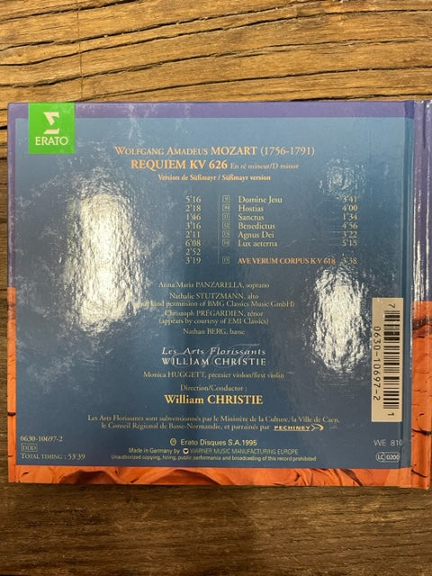 CD Mozart Requiem K.626 en ré mineur Les Arts Florissants