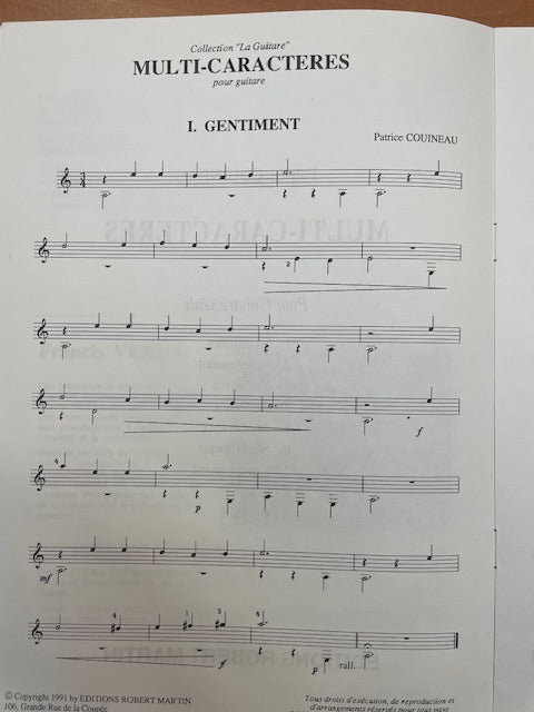 Patrice Couineau Multi-caractères la guitare -3000 partitions, livres et vinyles d'occasion en vente sur notre site internet gastonmusicclub.fr Gaston Music Store
