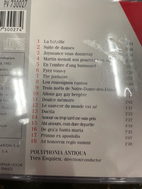 CD Polyphonia Antiqua Les plus belles pages de la musique ancienne - Morceaux choisis- 3000 partitions, livres et vinyles d'occasion en vente sur notre site internet gastonmusicclub.fr Gaston Music Store