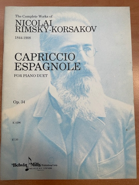 Rimsky-Korsakov Capriccio espagnol opus 34 pour piano 4 mains- 3000 partitions, livres et vinyles d'occasion en vente sur notre site internet gastonmusicclub.fr Gaston Music Store