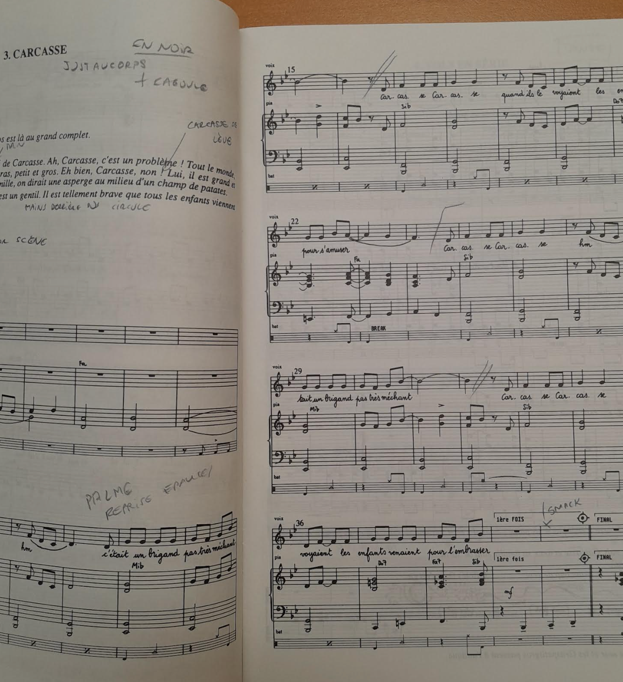 Eric Noyer Carcase - conte musical pour choeur à l'unisson, récitant et piano-3000 partitions, livres et vinyles d'occasion en vente sur notre site internet gastonmusicclub.fr Gaston Music Store