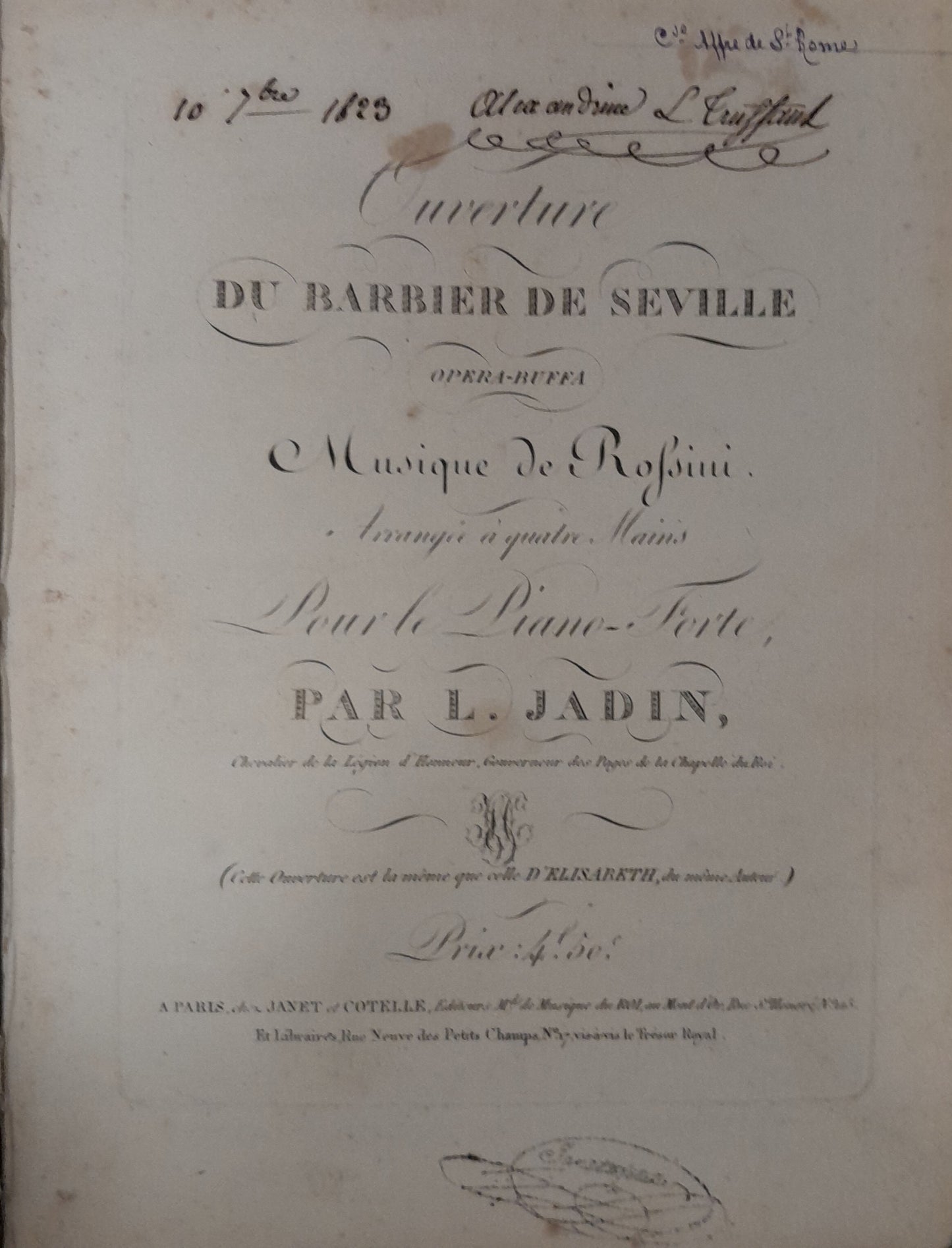 Ouverture du Barbier de Séville arrangé à 4 mains - Ronde des Cuisinières - Rondoletto