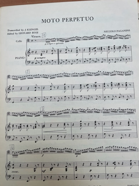 Paganini moto perpetuo partition pour violoncelle et piano-3000 partitions, livres et vinyles d'occasion en vente sur notre site internet gastonmusicclub.fr Gaston Music Store