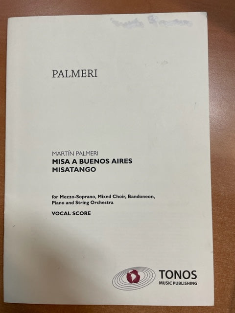 Martin Palmeri Misa a Buenos Aires, Missa Tango partition pour choeur