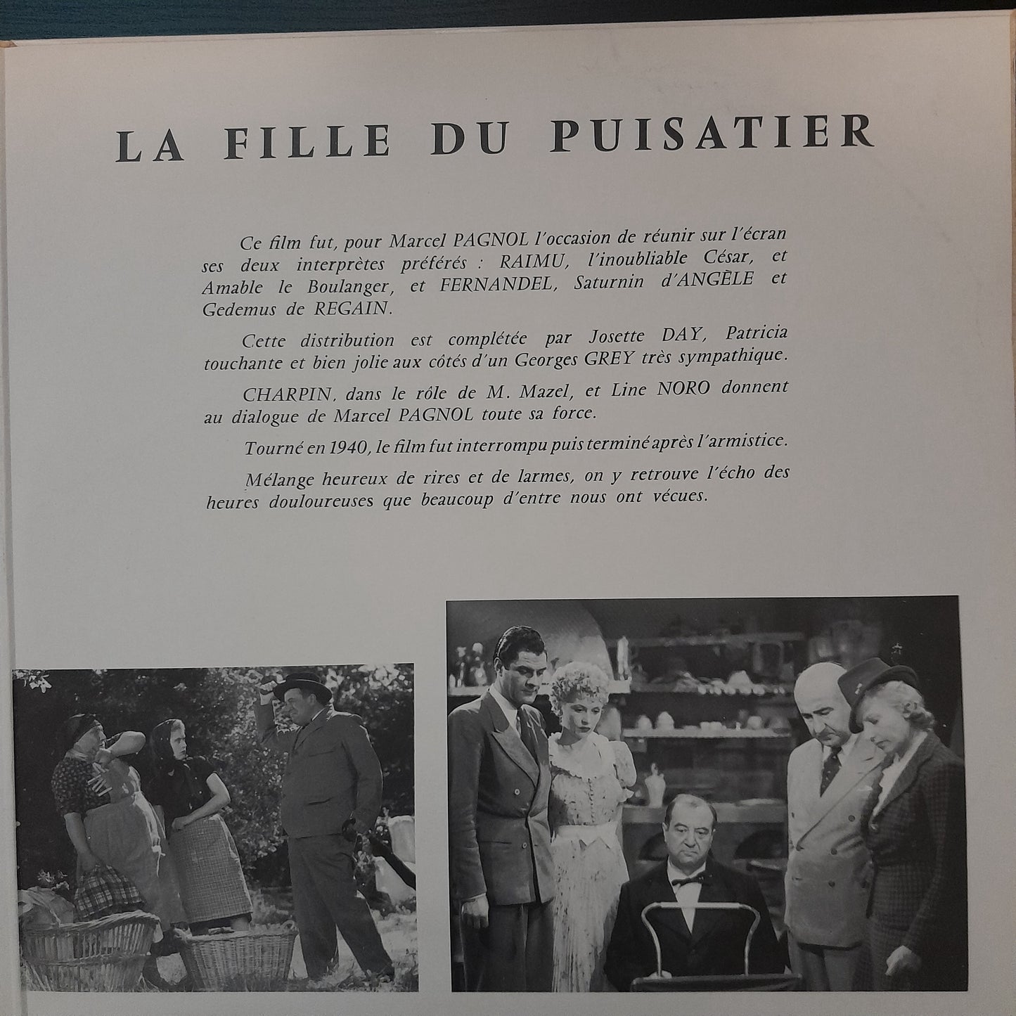 Coffret vinyle Marcel Pagnol La fille du puisatier (2 disques)-3000 partitions, livres et vinyles d'occasion en vente sur notre site internet gastonmusicclub.fr Gaston Music Store