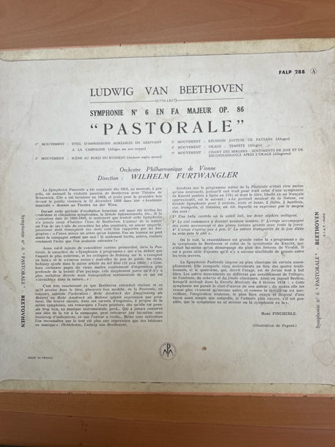 Vinyle Beethoven Symphonie N° 6 en fa majeur opus 86 Pastorale-3000 partitions, livres et vinyles d'occasion en vente sur notre site internet gastonmusicclub.fr Gaston Music Store