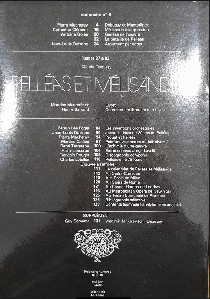 Debussy Pelléas et Mélisande Revue "Avant-scène" opéra n° 9-3000 partitions, livres et vinyles d'occasion en vente sur notre site internet gastonmusicclub.fr Gaston Music Store