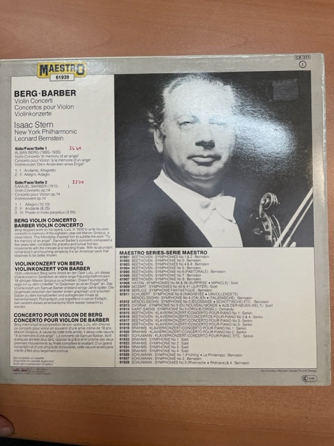 Vinyle Berg et Barber Violin concerto