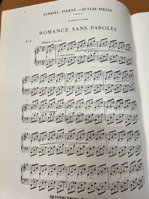 Gabriel Pierné Fifteen pieces for solo piano opus 3- 3000 partitions, livres et vinyles d'occasion en vente sur notre site internet gastonmusicclub.fr Gaston Music Store