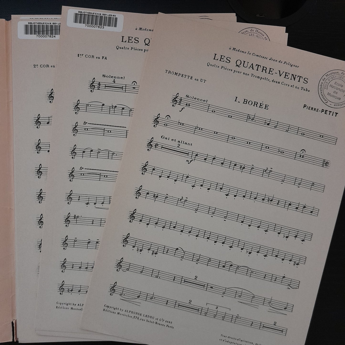 Pierre Petit Les quatre vents pour trompette, 2 cors et tuba-3000 partitions, livres et vinyles d'occasion en vente sur notre site internet gastonmusicclub.fr Gaston Music Store