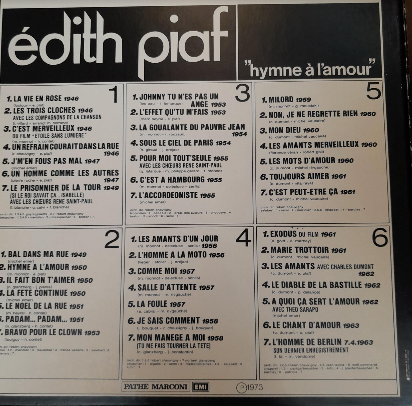 Coffret Vinyle 3 disques + 1 livret Edith Piaf Hymne à l'amour-3000 partitions, livres et vinyles d'occasion en vente sur notre site internet gastonmusicclub.fr Gaston Music Store