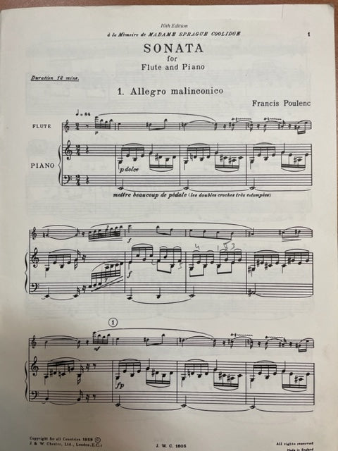 Francis Poulenc Sonata for flute and piano