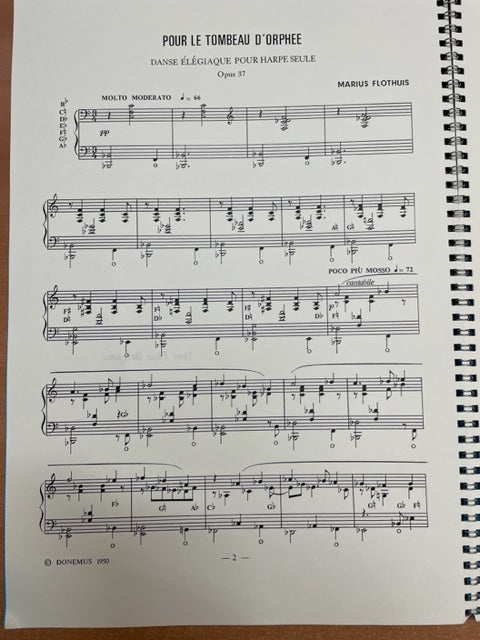 Marius Flothuis Pour le tombeau d'Orphée - Danse élégiaque pour harpe seule