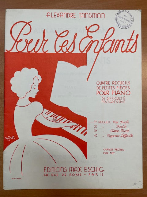 Alexandre Tansman Pour les enfants 1er recueil, très facile pour piano-3000 partitions, livres et vinyles d'occasion en vente sur notre site internet gastonmusicclub.fr Gaston Music Store