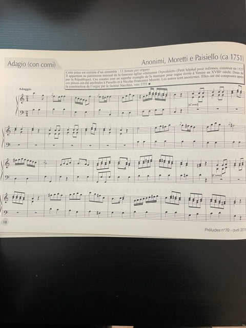 Préludes n° 70, le magazine de l'Anfol (Organistes Liturgiques) - Revue + partition d'orgue