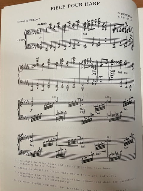 Prokofiev Piece for harp prelude opus 12 n°7-3000 partitions, livres et vinyles d'occasion en vente sur notre site internet gastonmusicclub.fr Gaston Music Store