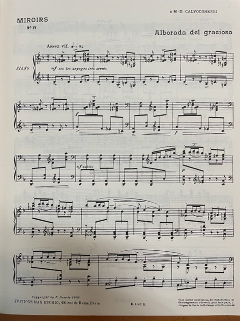 Maurice Ravel Miroirs n°4: Alborada del gracioso partition piano