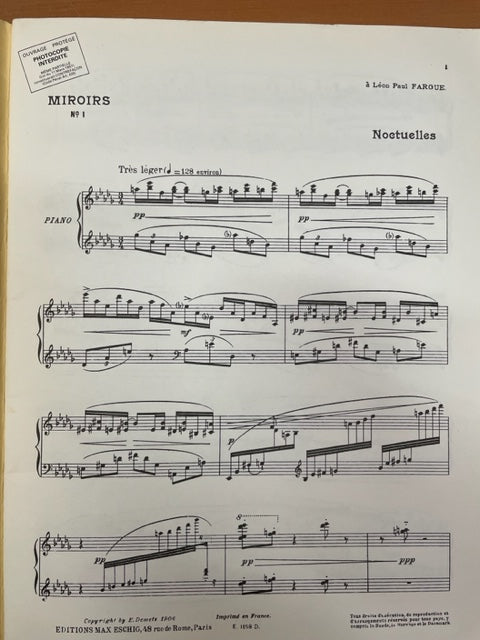 Maurice Ravel Miroirs pour piano