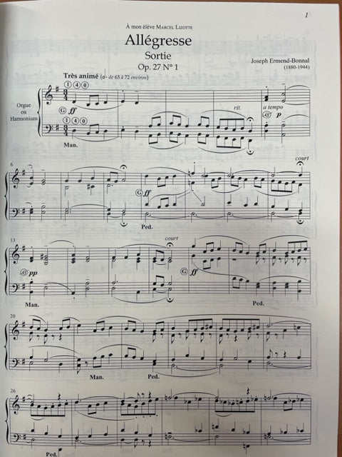 Recueil d'oeuvres oubliées pour orgue ou harmonium volume 6