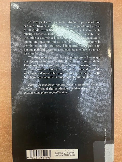Pour la musique contemporaine livre de Richard Millet-3000 partitions, livres et vinyles d'occasion en vente sur notre site internet gastonmusicclub.fr Gaston Music Store