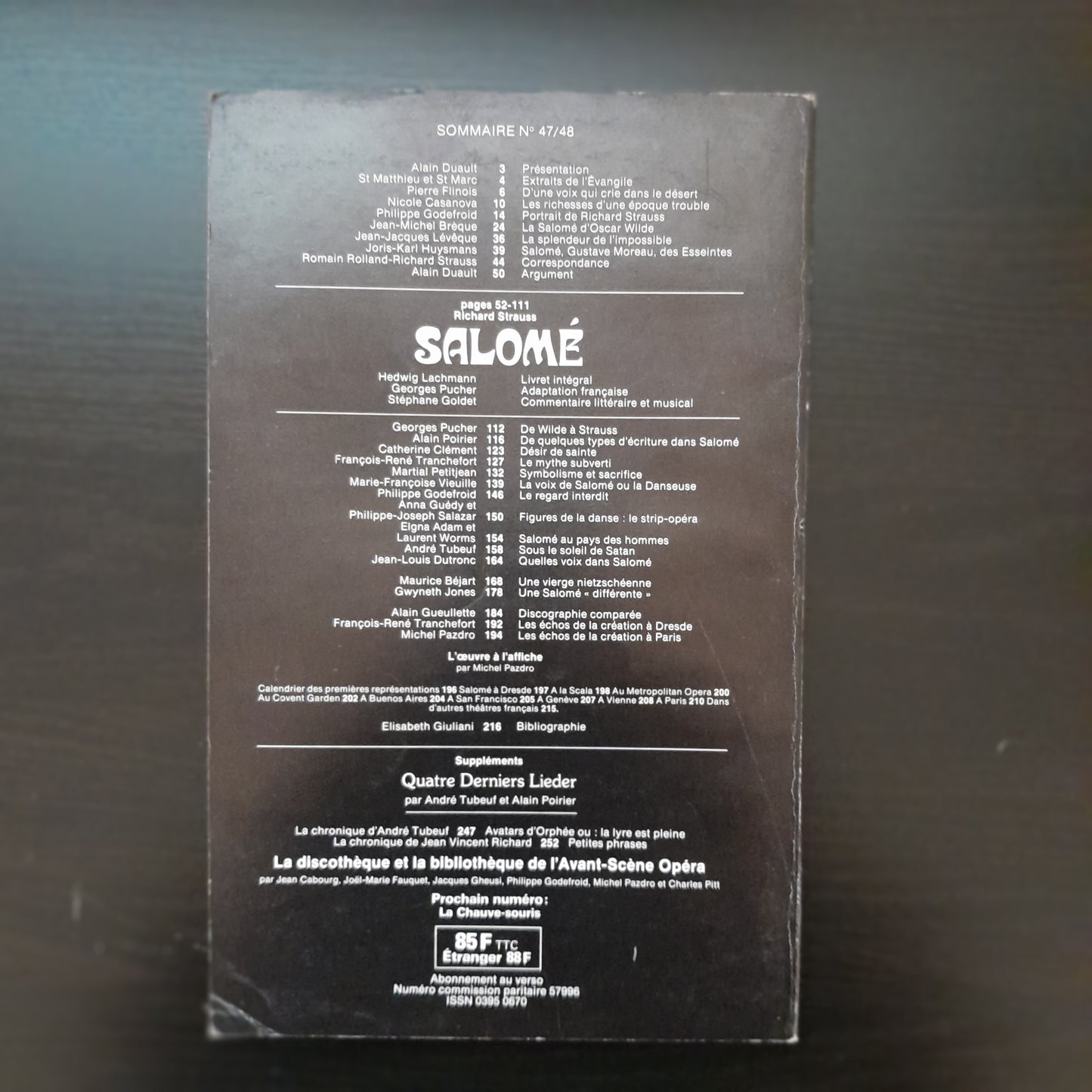 Richard Strauss revue "Avant-Scène" Opéra n° 47 / 48: Salomé