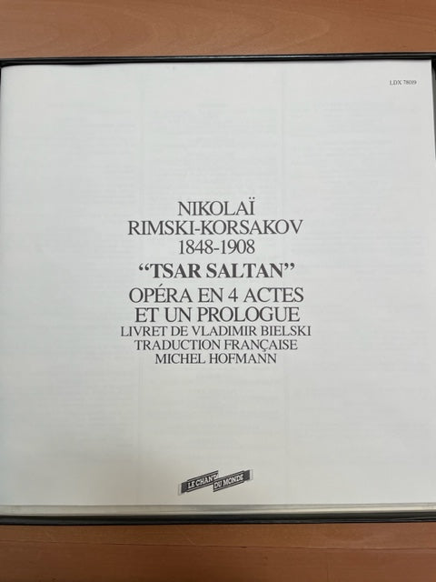 Vinyle coffret 3 LP Rimsky-Korsakov Tsar Saltan, opéra en 4 actes et 1 prologue- 3000 partitions, livres et vinyles d'occasion en vente sur notre site internet gastonmusicclub.fr Gaston Music Store