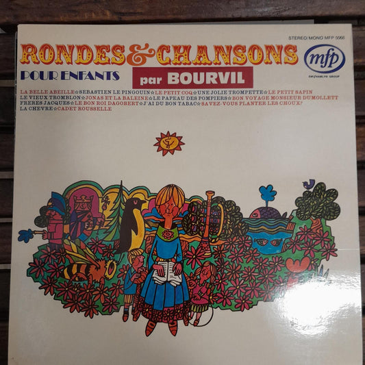 Vinyle Bourvil et les Pierrots parisiens Rondes et chansons pour enfants- 3000 partitions, livres et vinyles d'occasion  en vente sur notre site internet gastonmusicclub.fr Gaston Music Store