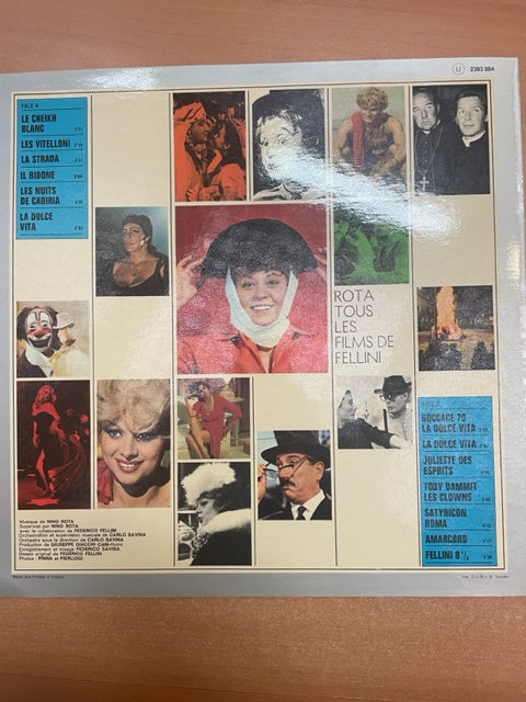 Vinyle Nino Rota Toutes les musiques de films de Fellini Orchestration Carlo Savina- 3000 partitions, livres et vinyles d'occasion en vente sur notre site internet gastonmusicclub.fr Gaston Music Store