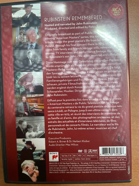 DVD Rubinstein Remembered, a film by Peter Rosen- 3000 partitions, livres et vinyles d'occasion en vente sur notre site internet gastonmusicclub.fr Gaston Music Store