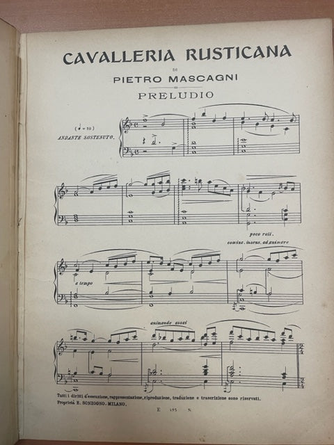 Pietro Mascagni Cavalleria Rusticana, réduction pour piano seul - 3000 partitions, livres et vinyles d'occasion en vente sur notre site internet gastonmusicclub.fr Gaston Music Store