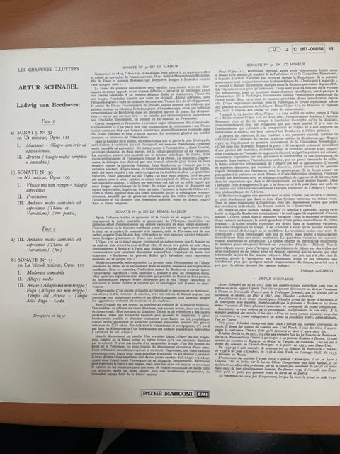 Vinyle Beethoven 3 Sonates n°30 op.109, n°31 op.110, n° 32 op.111 Artur Schnabel, piano- 3000 partitions, livres et vinyles d'occasion en vente sur notre site internet gastonmusicclub.fr Gaston Music Store