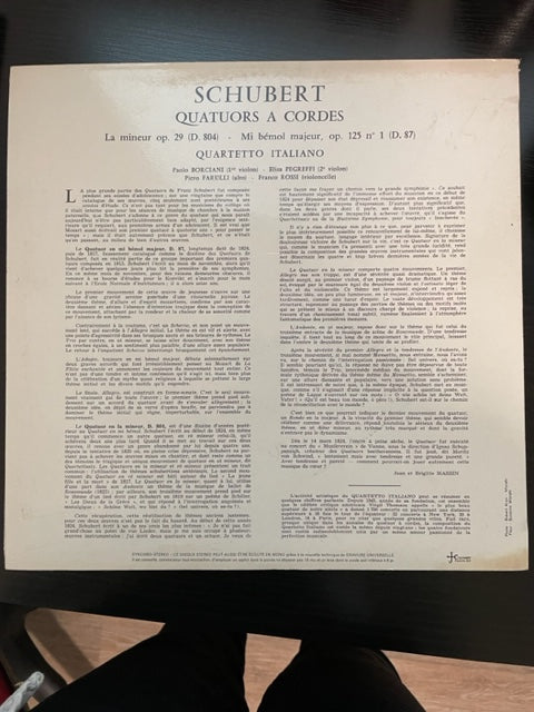 Franz Schubert Quatuors à cordes D 804 et D 87 opus 29 et 125