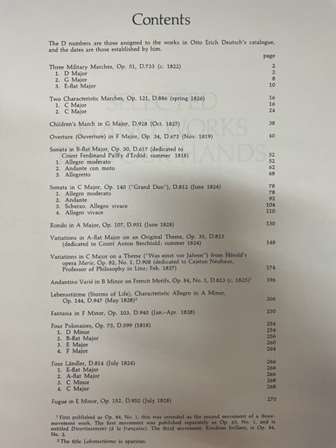 Franz Schubert Selected piano works for four hands- 3000 partitions, livres et vinyles d'occasion en vente sur notre site internet gastonmusicclub.fr Gaston Music Store