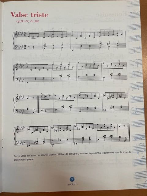 Franz Schubert Un voyage à travers sa vie et son oeuvre partition piano