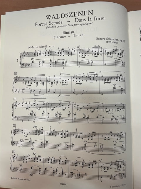Robert Schumann Waldszenen forest scenes opus 82 pour piano- 3000 partitions, livres et vinyles d'occasion en vente sur notre site internet gastonmusicclub.fr Gaston Music Store