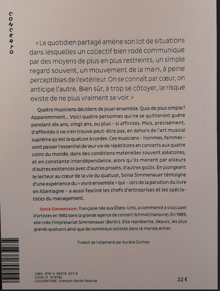 Se mettre en quatre - La vie quotidienne en quatuor à cordes livre de Sonia Simmenauer-3000 partitions, livres et vinyles d'occasion en vente sur notre site internet gastonmusicclub.fr Gaston Music Store