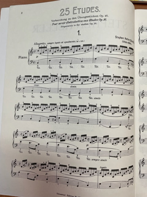 Stéphane Heller 25 études opus 45 pour piano - 3000 partitions, livres et vinyles d'occasion en vente sur notre site internet gastonmusicclub.fr Gaston Music Store