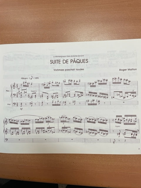 Roger Matton Suite de Pâques pour orgue- 3000 partitions, livres et vinyles d'occasion en vente sur notre site internet gastonmusicclub.fr Gaston Music Store