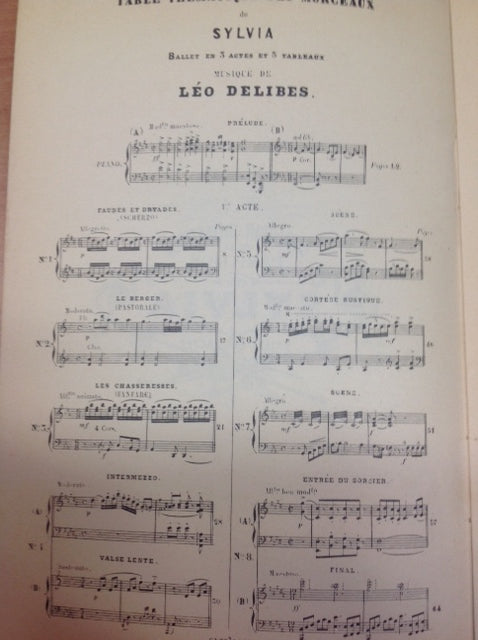 Leo Delibes Sylvia ballet en trois actes réduction piano